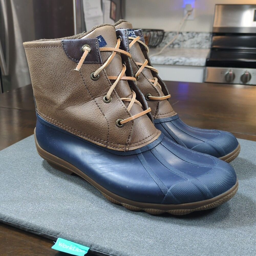 Sperry Women's Size 9M Syren Gulf Navy/Tan Duck Boots STS84628